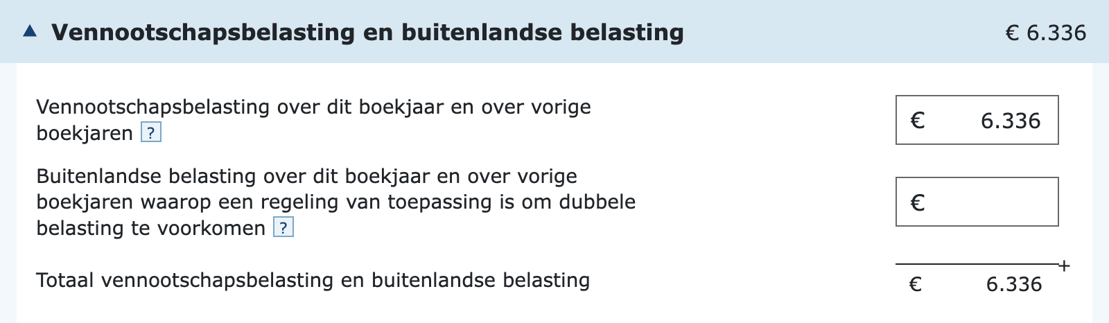 Invulvelden vennootschapsbelasting en buitenlandse belasting in de vpb-aangifte