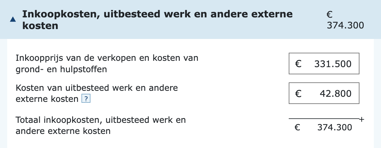 Invulvelden inkoopkosten in de vpb-aangifte