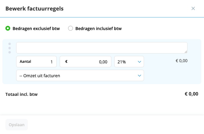 Factuurregels toevoegen