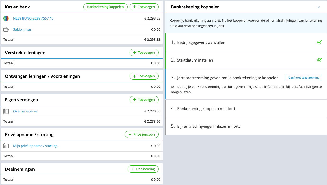 Koppel je bank aan boekhoudprogramma Jortt